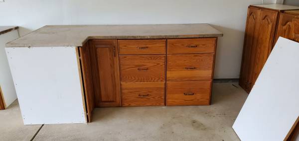 Custom Made Kitchen Base Cabinet Set with Granite Top 1