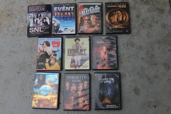 DVDs - 10 titles -- all for ............. 1