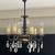Bronze color antique looking lead crystal chandelier wired for 220V 2 thumbnail