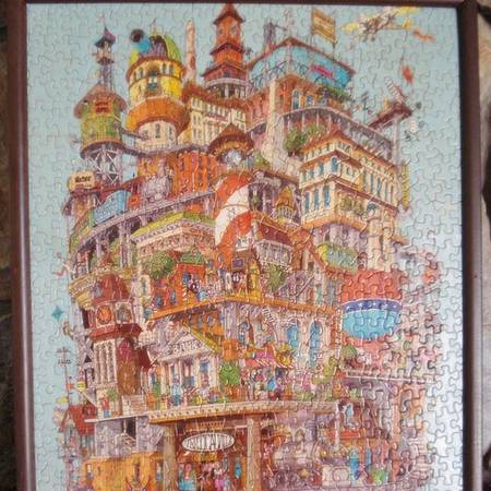 Vintage very old 1977 Hallmark Verticalville Jigsaw puzzle mounted 1