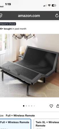 Adjustable Full Size Bed Base with wireless remote  and wooden frame 1