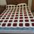 Maroon 3-D Rose on White, Afghan Twin Bed Spread or Blanket, Washable 1 thumbnail