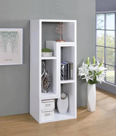 NEW Bookcase/TV stand console bookshelf book case/shelf white 800330 1