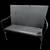 Outdoor patio poly rattan bench sofa sunbrella cushion steel 3 thumbnail