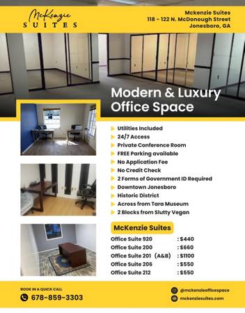$550 / 200ft2 - FREE TV FOR THE MONTH OF OCTOBER! OFFICE SPACE AVAILABLE (Jonesboro)63964398589699123
