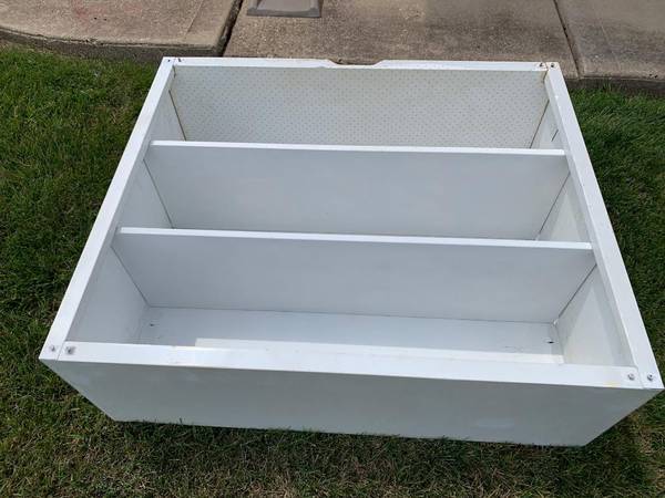 White Steel Storage Cabinet / Book Case / TV Stand with 3 Shelves 1