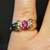 Vintage Lab-Created Ruby and Natural Diamond 14K Ring 11 thumbnail