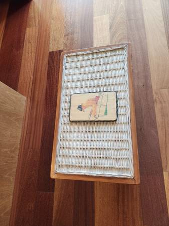 Norman Rockwell Wood and Rattan Vintage Storage Trunk wicker - $50 (Bellingham)63435886419075123
