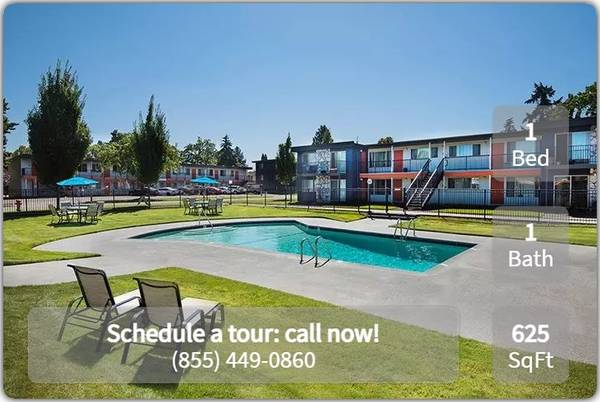 Looking for a lovely 1 Bed / 1 bath? Search no more! 625 Sq Feet 1