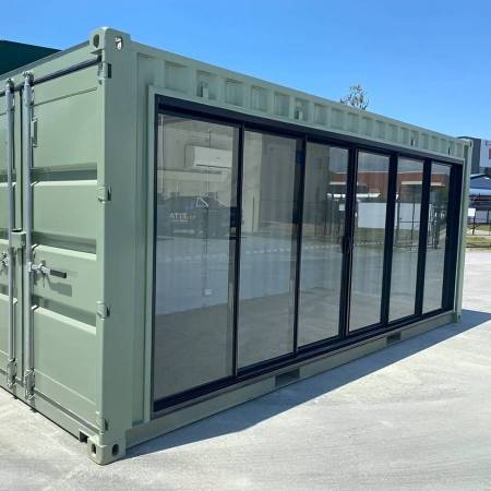 Modified 20ft High Cube Side Open Unit - Tampered Glass Door & A/C 1