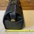 Vintage 1950s(?) HEAVY Black Leather Clasping All Weather Doctor Bag 2 thumbnail