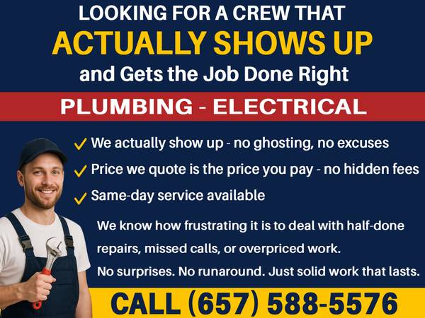 ✅Plumbing & Electrical - Same Day - Quality Results 1