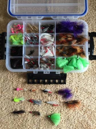 ~200 Steelhead Salmon Flies, Jigs, Indicators, New Case 1