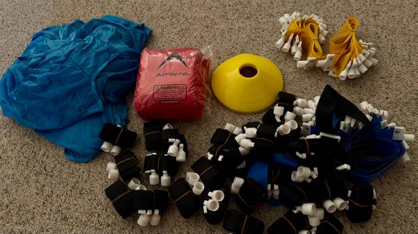 28pc flag football set with 12 each practice vests 1