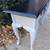 Upcycled Gray Cabriole Console Sofa Table Black Top 4 thumbnail