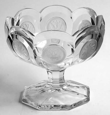 Fostoria Coin Glass Compote Footed Bowl 1