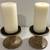 Like New! 2 wood Candle Holders w/ New Pillar Candles Set 1 thumbnail