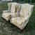 Pair of Vintage gold velvet wingback chairs 2 thumbnail