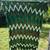 Vintage Green Chevron Crocheted Blanket with Fringe 1 thumbnail