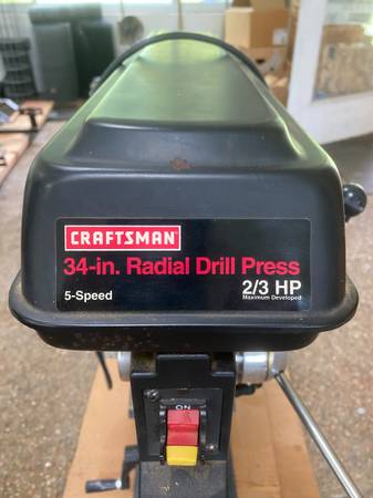 CRAFTSMAN 34" RADIAL DRILL PRESS 5 SPEED W/ STAND 1