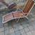 Retro folding aluminum / redwood patio chaise lounge A59 1 thumbnail