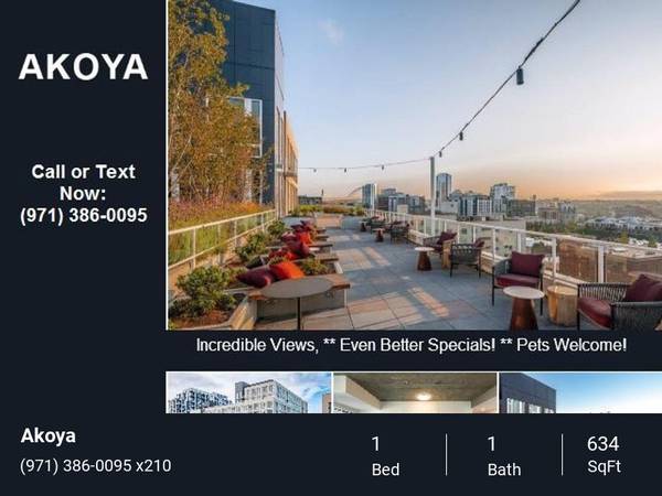 $1,784 / 1br - 634ft2 - Year Round Heated Pool, Luxury Downtown Apartment, Up To 8 WEEKS FREE! (Pearl District)63831771337857120