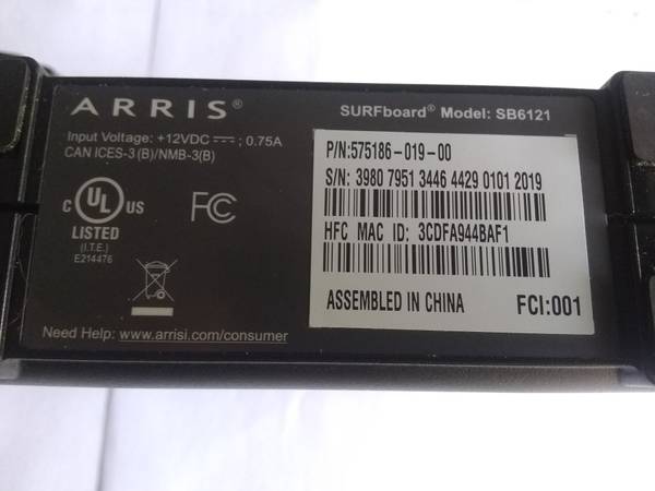 Módem - Arris - SURFboard (SB6121) - $10 (St. Augustine)62971056925699123