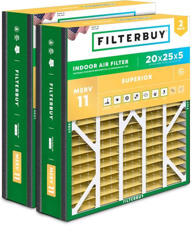 Filterbuy 20x25x5 Air Filter (2-pack) 1