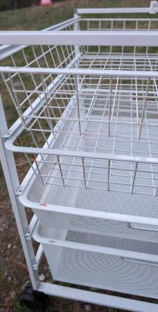 Elfa 4 drawer wheeled storage cart 1