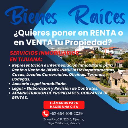Bienes Raíces ¿Buscas VENDER o RENTAR tu PROPIEDAD? ¡Contáctanos! 1