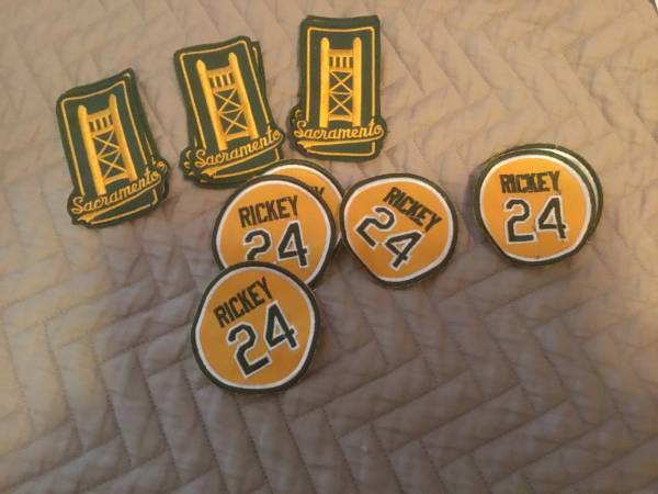 Sacramento A’s Bridge Patch & Rick Henderson Patch.   Each 1