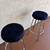 One Set Of 2 Round Stainless Steel Adjustable Height Bar Stools 6 thumbnail