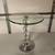 Vintage glass top table with glass orbs on stand 3 thumbnail
