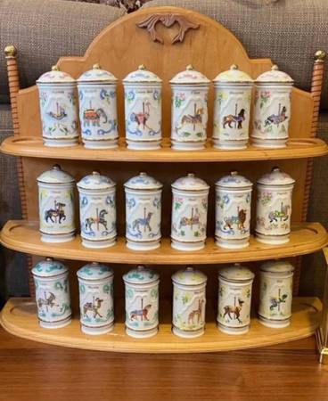 Lenox Carousel Canister & Spice Jar Collection NEW from 1993 1