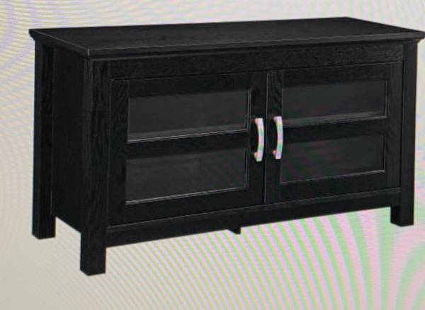 Delacora 44" Wide Laminate TV Stand Media Cabinet w/glass Doors 1