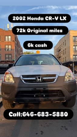 2002 HONDA CR-V LX AWD - $6,000 (brooklyn)63654711767937120