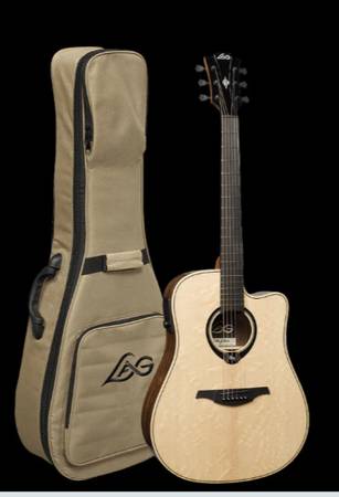 Lag Hyvibe2 HV30DCE Acoustic Dreadnought with Cutaway 1