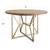 Crate and Barrel 48” Acacia and Brass Dining Table 10 thumbnail