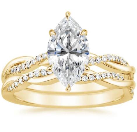 2 CT corte marquise Moissanita solitario banda trenzada Plata esterlina 925/Anillo de 10 K - $375 (Jacksonville)63471402730627120