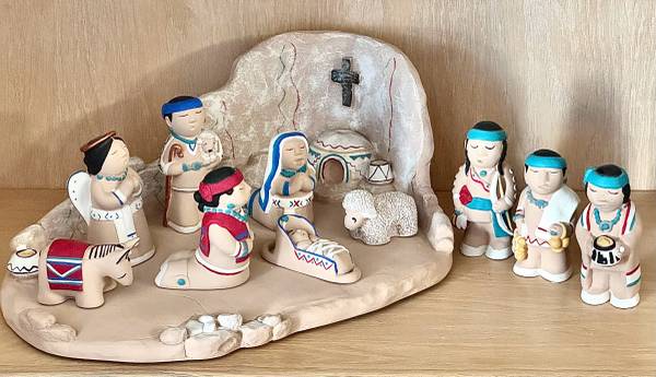 🎄Rare 1986 Ceramic Teissedre Navajo Storyteller Christmas Nativity Set (new) 1