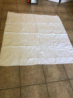 598835991203 ~ Large White Rectangular Table Cloth (120 x 112) 1
