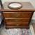 Wood Bed Nightstand w/Glass top30”W 2 drawers 🚚 extra Mesita de noche 1 thumbnail