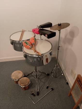 Drumset  Drums Timbales --  Complete -- Excellent Condition 1