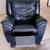 LOVESEAT AND RECLINER CHAIR BLUE ITALIAN LEATHER EXCELLENT CONDITION 5 thumbnail