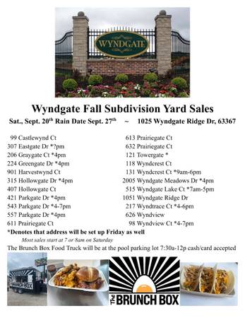 Wyndgate Subdivision Fall Yard Sales 1