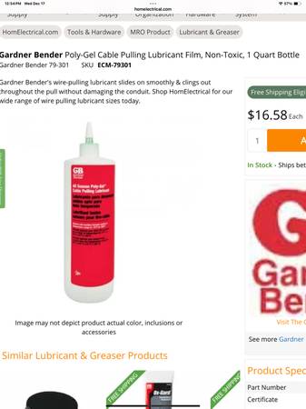 Wire/cable pulling lubricant 1