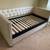 Tufted beige linen daybed with nailhead trim and trundle - New 4 thumbnail