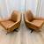 West Elm Lucas MCM Leather Swivel Chairs Pair Free Delivery 6 thumbnail