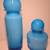 Mint! Mid-Century Modern POTTERY BARN blue & white cased glass Ball Vase Set 1 thumbnail