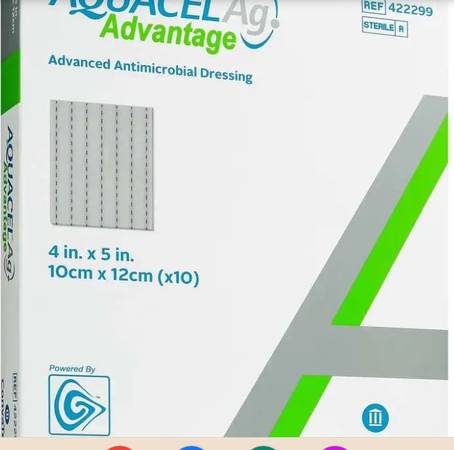 ConvaTec Aquacel AG Advantage 4"x5" Dressing Silver BOX OF 10 1